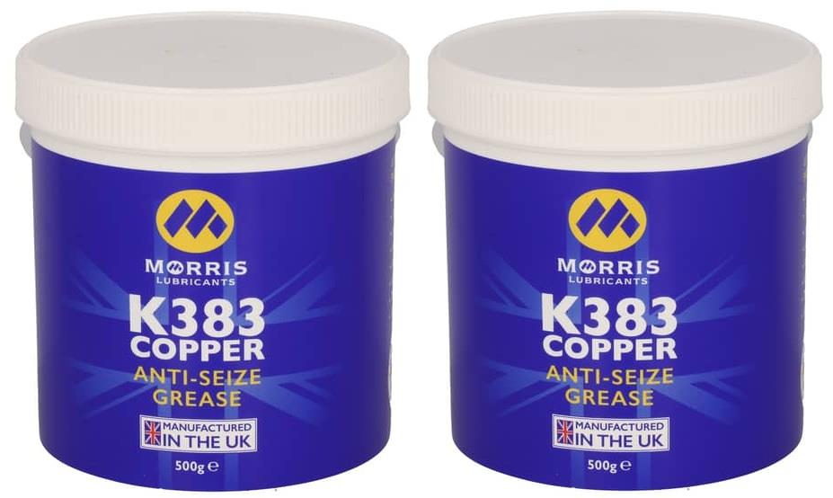 2x Morris K383 Copper Grease Anti Seize Copaslip High Temperature Compound 500g Tub