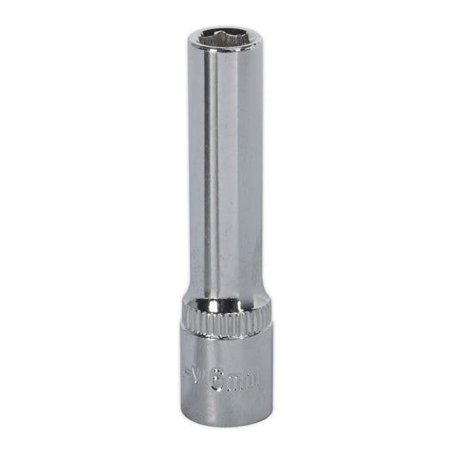 Sealey WallDrive Socket 6mm Deep 1/4"Sq Drive Fully Polished SP1406D Sealey - Town Tools 