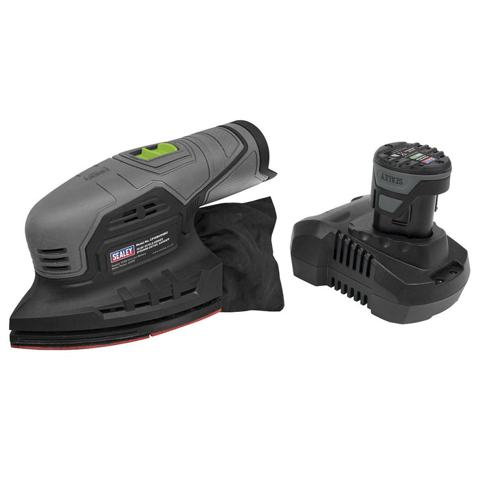Sealey SV10.8 Series 150mm Cordless Detail Sander Kit 10.8V 2Ah CP108VDS Sealey - Town Tools 