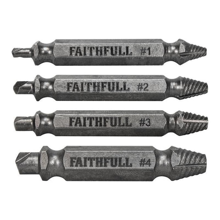 Faithfull Screw Extractor Set, 4 Piece Faithfull - Town Tools