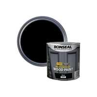 Ronseal 10 Year Weatherproof Wood Paint Black Gloss 2.5 litre