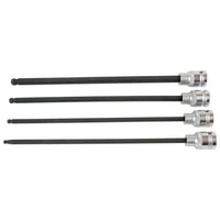Laser Extra Long Ball End Hex Socket Bit Set 1/2"D 4pc 6711