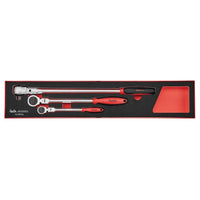 Teng Tools Long Arm Ratchet Flex Head Set FOAMX4 3 pieces