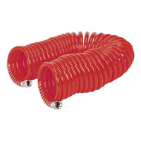 Sealey PU Coiled Air Hose with 1/4"BSP Unions 10m x 6mm AH10C/6