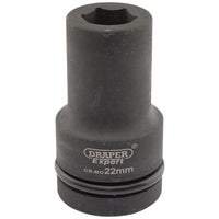 Draper Expert HI-TORQ 6 Point Deep Impact Socket, 1" Sq. Dr., 22mm