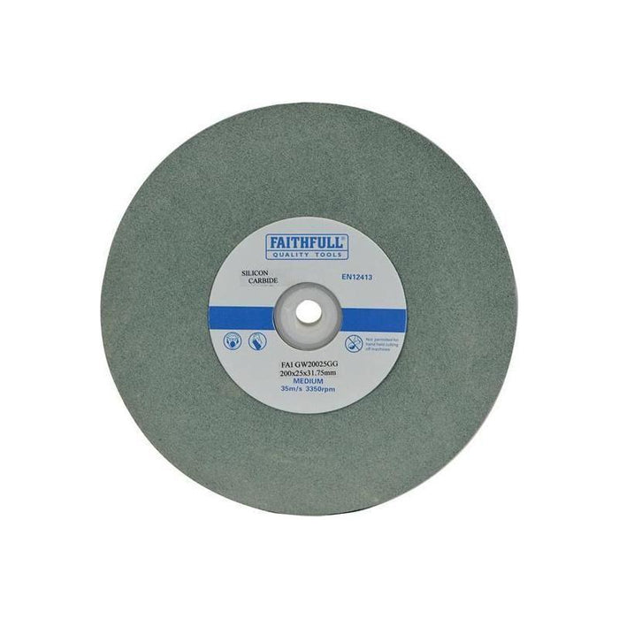 Faithfull General Purpose Grinding Wheel 200 x 25mm Green Grit Faithfull - Town Tools