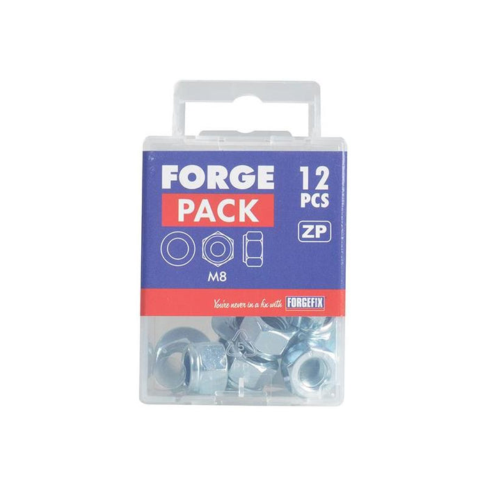 Forgefix Nyloc Nuts & Washers Zinc Plated M8 ForgePack 12 ForgeFix - Town Tools