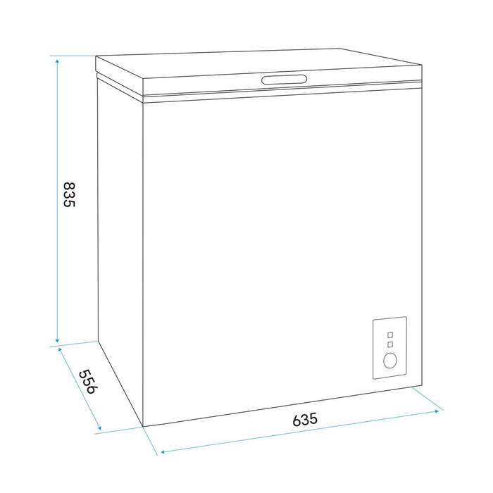 Baridi Freestanding Chest Freezer 142L Capacity - Black DH152