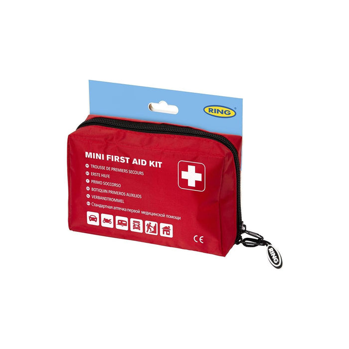 Ring RCT12 Mini First Aid Kit - Bandages Plasters Compress Dressings Gloves Wipe Ring Automotive - Town Tools 