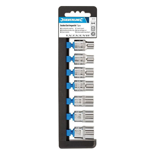 Silverline Socket Set 1/2" Drive 6pt Imperial 7pce 3/8" - 3/4" Silverline - Town Tools 