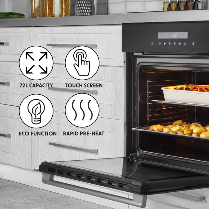 Baridi Integrated Fan-Assisted Electric Oven 60cm 72L Capacity - Black