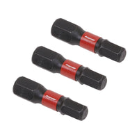 Sealey Hex 5mm Impact Power Tool Bits 25mm 3pc AK8213