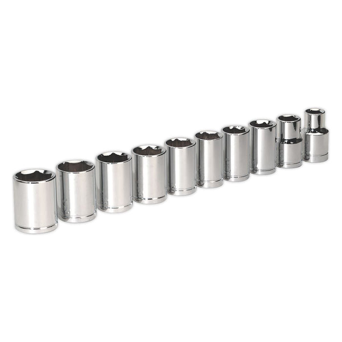 Siegen by Sealey Socket Set 10Pc 1/2Inchsq Drive 6Pt Walldrive Metric Siegen by Sealey - Town Tools 