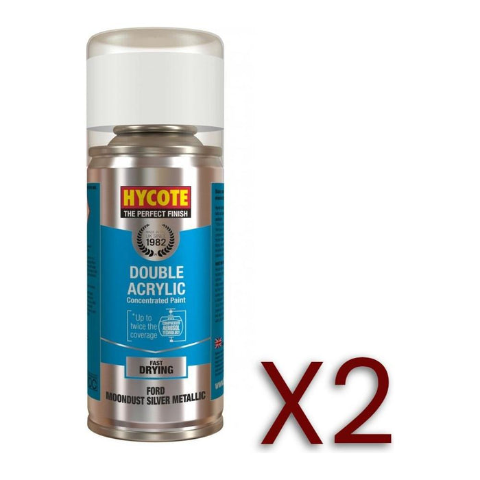 2x Hycote Aerosol Paint for Ford Moondust Silver (Metallic) 150ml Hycote - Town Tools 