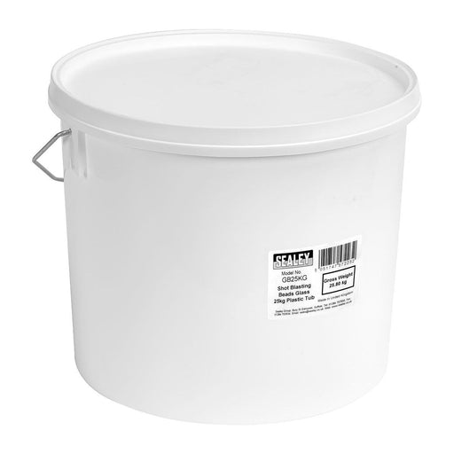 Sealey Shot Blasting Beads Glass 25kg Plastic Tub GB25KG Sealey - Town Tools 