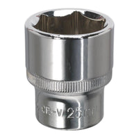 Sealey WallDrive Socket 25mm 1/2"Sq Drive Fully Polished SP1225