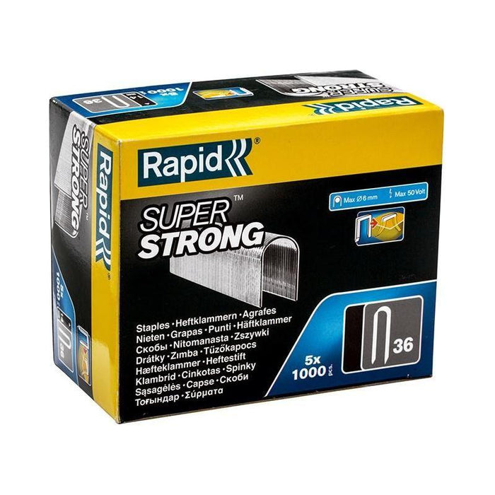 Rapid 36/14 14mm DP x 5m Galvanised Staples (Box 1000 x 5) Rapid - Town Tools