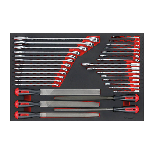 Teng Tools Spanner & File Set FOAM4X4 32 Pieces Teng Tools - Town Tools 