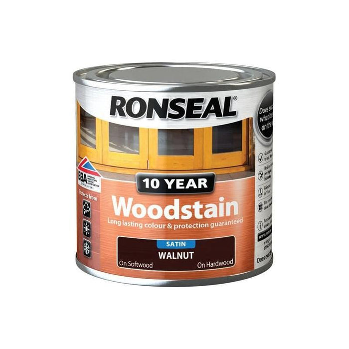 Ronseal 10 Year Woodstain Walnut 250ml Ronseal - Town Tools