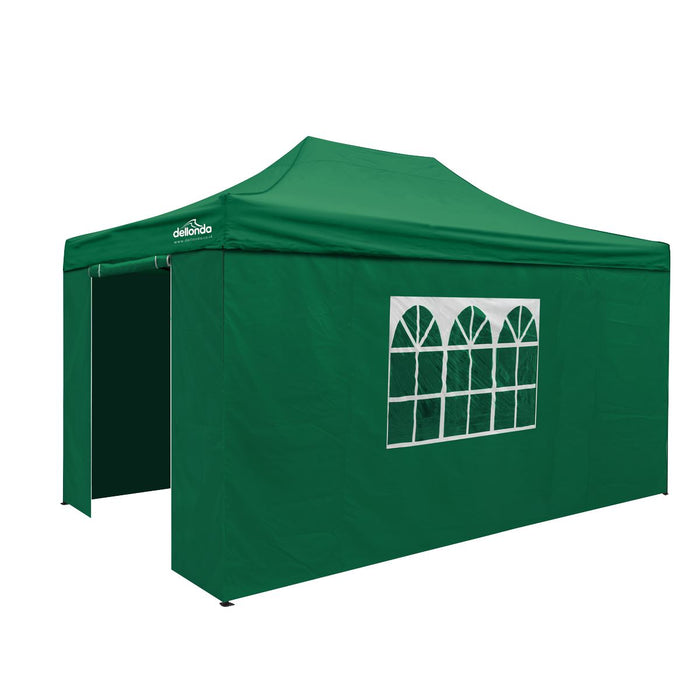 Dellonda 3x4.5m Pop-Up Gazebo & Side Walls Water Resistant Fabric - Green