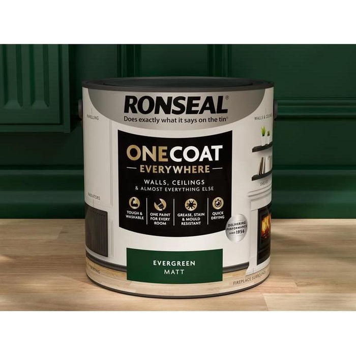 Ronseal One Coat Everywhere Interior Paint Evergreen Matt 2.5 litre Ronseal - Town Tools