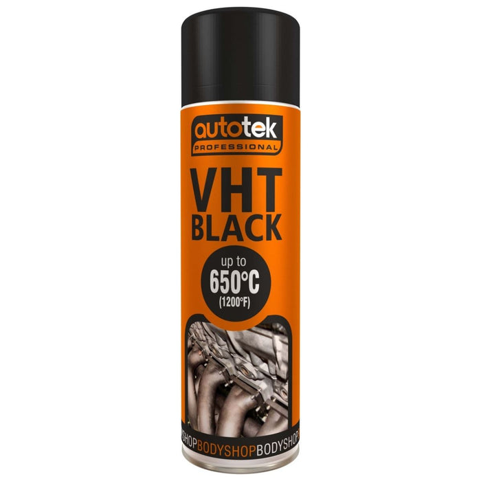 Autotek VHT Paint Black 500ml Aerosol Spray On Paint