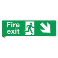 Sealey Safe Conditions Safety Sign Fire Exit (Down Right) Rigid Plastic
