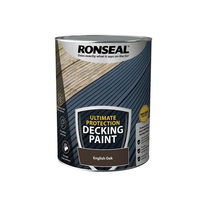 Ronseal Ultimate Protection Decking Paint English Oak 5 litre Ronseal - Town Tools