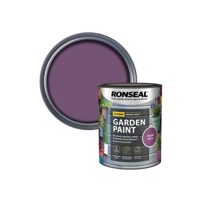 Ronseal Garden Paint Purple Berry 750ml Ronseal - Town Tools