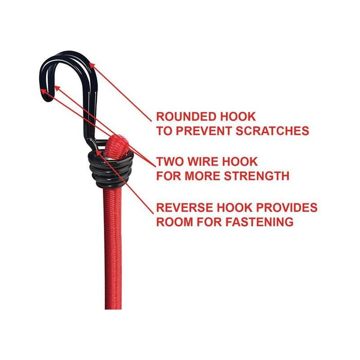 Master Lock Twin Wire Bungee Cord 60cm Red 2 Piece Master Lock - Town Tools