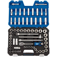 Draper MM/AF Combined Socket Set, 1/2" Sq. Dr. (63 Piece) 16456