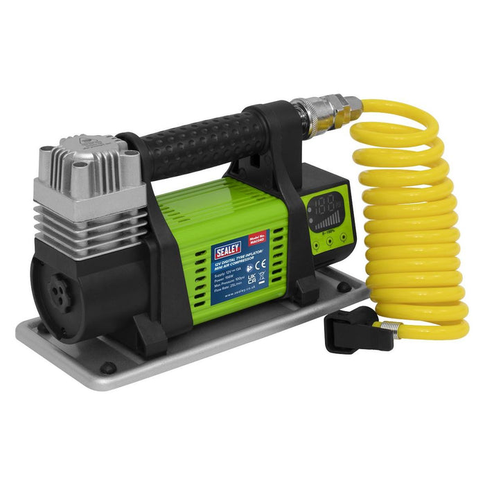 Sealey Digital Tyre Inflator/Mini Air Compressor 12V MAC04D Sealey - Town Tools 