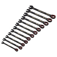Draper Expert HI-TORQ Metric Ratchet Combination Spanner Set, Black (12 Piece)