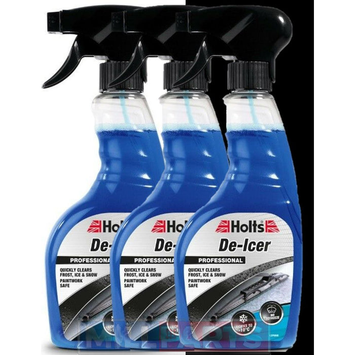 3x Holts Car De-Icer Spray Melts Windscreen Ice Frost Snow Winter De icer 500ml Holts - Town Tools 