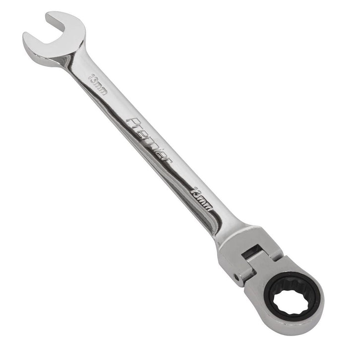 Sealey Flexi-Head Ratchet Combination Spanner 13mm FHRCW13 Sealey - Town Tools 