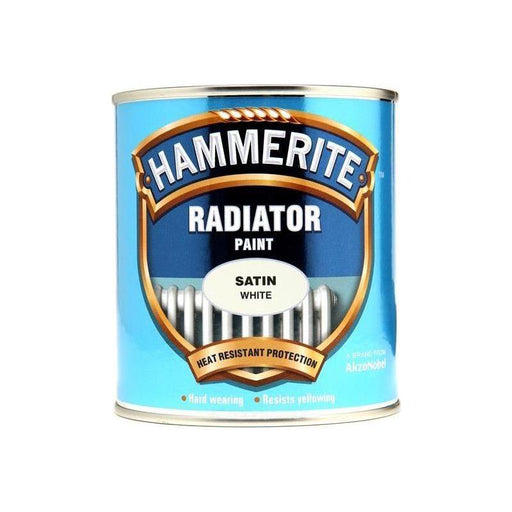 Hammerite Radiator Paint Satin White 500ml Hammerite - Town Tools
