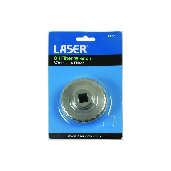 Laser Oil Filter Wrench 1/2"D - 67mm x 14 Flutes 7258