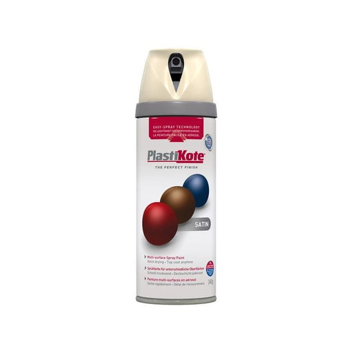 Plastikote Twist & Spray Satin Grey Beige 400ml PlastiKote - Town Tools