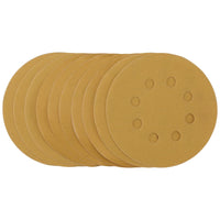 Draper Gold Sanding Discs with Hook & Loop, 125mm, 320 Grit (Pack of 10) 59766