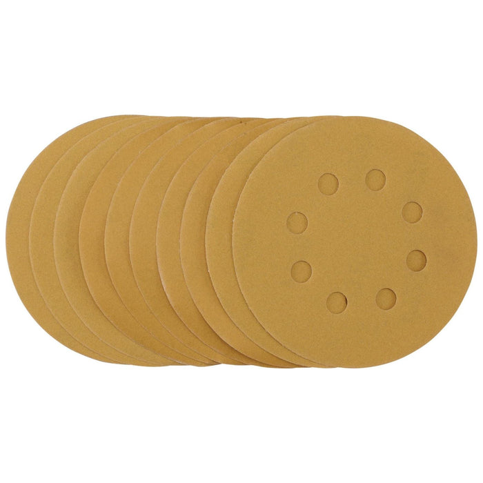 Draper Gold Sanding Discs with Hook & Loop, 125mm, 320 Grit (Pack of 10) 59766 Draper - Town Tools 