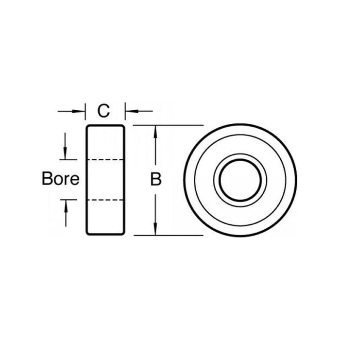 Trend B127 Replacement Bearing 1/2in Diameter 1/4in Bore Trend - Town Tools