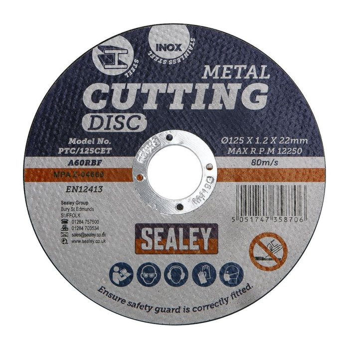 Sealey Cutting Disc125 x 1.2mm22mm Bore PTC/125CET Sealey - Town Tools 