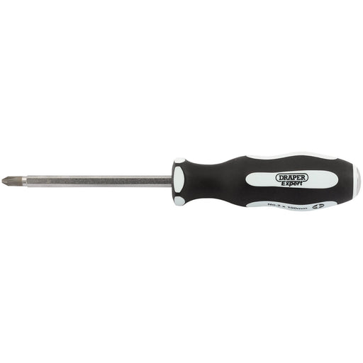 Draper 'Pound Thru' Cross Slot Soft Grip Screwdriver, No.2 x 100mm 35223 Draper - Town Tools 