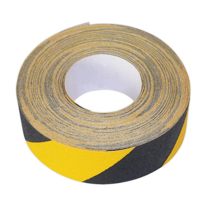 Sealey Anti-Slip Tape Self-Adhesive Black Yellow 50mm x 18m ANTBY18 Sealey - Town Tools 