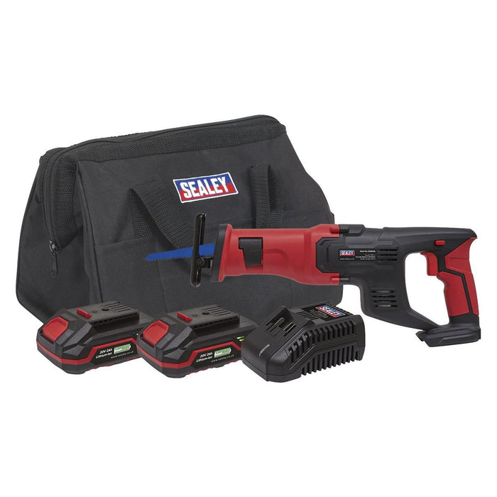 Sealey Cordless Reciprocating Saw Kit 20V SV20 Series 2 Batteries CP20VRSKIT Sealey - Town Tools 