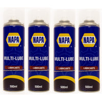 4x NAPA Multi Purpose Lubricant Spray Cleans Protect Rust Penetrating Oil 500ml
