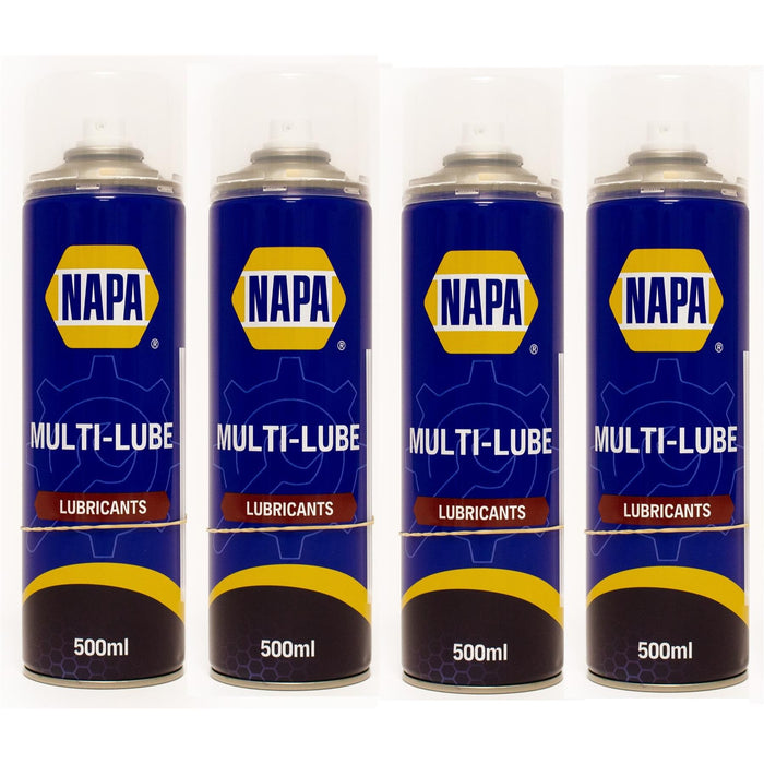 4x NAPA Multi Purpose Lubricant Spray Cleans Protect Rust Penetrating Oil 500ml NAPA - Town Tools 