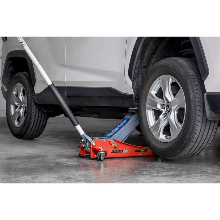 Sealey Low Profile Trolley Jack with Rocket Lift 3 Tonne - Red 3000LE Sealey - Town Tools 