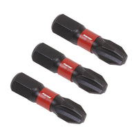 Sealey Phillips #3 Impact Power Tool Bits 25mm 3pc AK8206