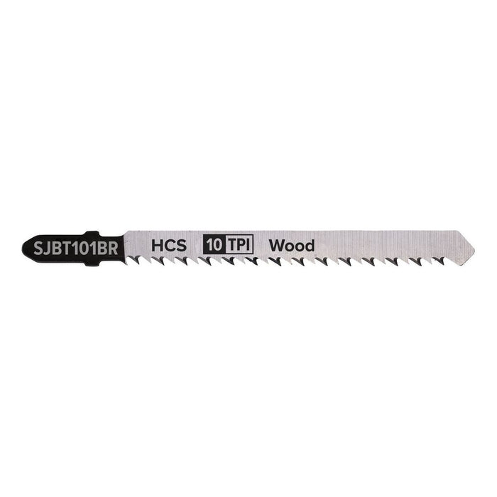 Sealey Jigsaw Blade Hard Wood Downward Cut 100mm 10tpi Pack of 5 SJBT101BR Sealey - Town Tools 